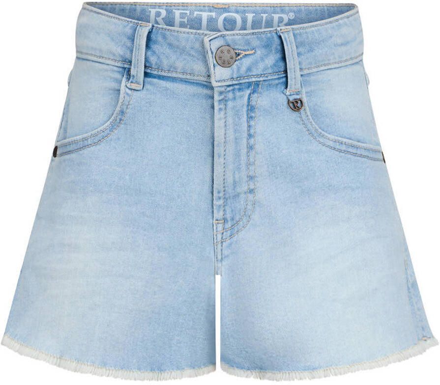 Retour Jeans relaxed regular waist short light blue denim