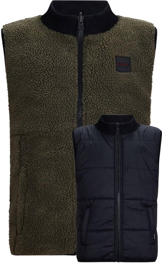 Retour Jeans reversible teddy bodywarmer donkergroen - Foto 5