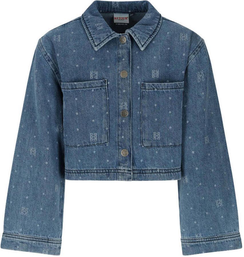 Retour Jeans spijkerjas met print mediumblauw Meisjes Denim Klassieke kraag