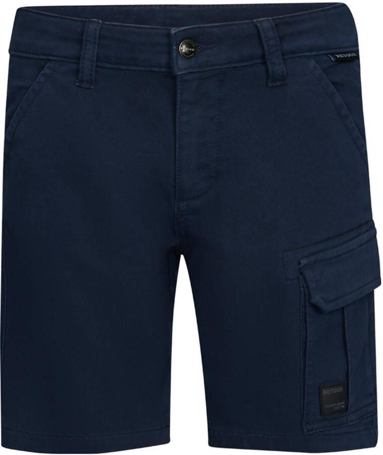 Retour Jeans straight cargo short donkerblauw