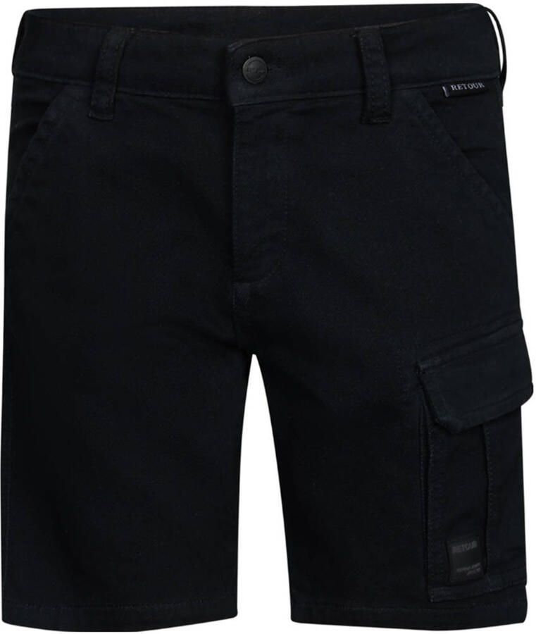 Retour Jeans straight cargo short zwart