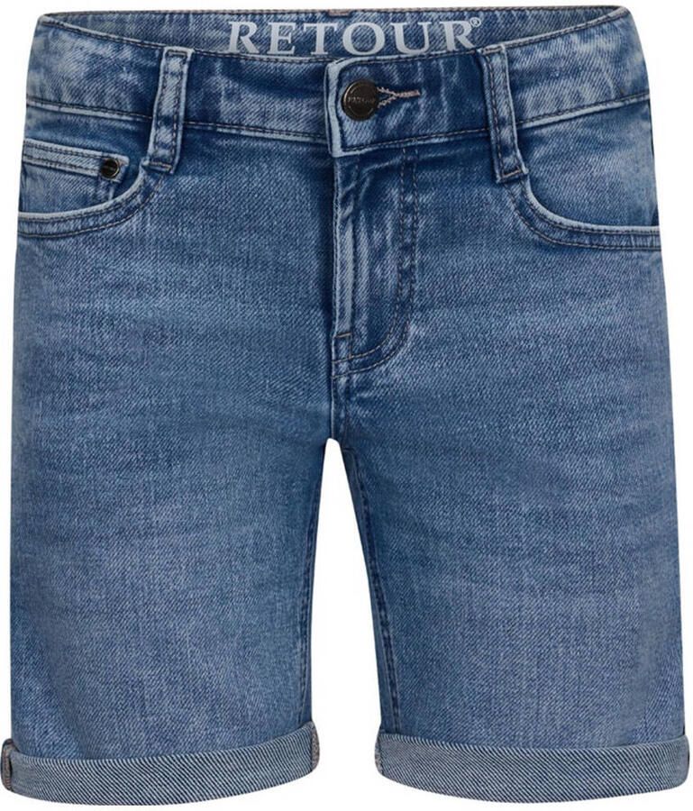 Retour Jeans straight denim short light blue denim