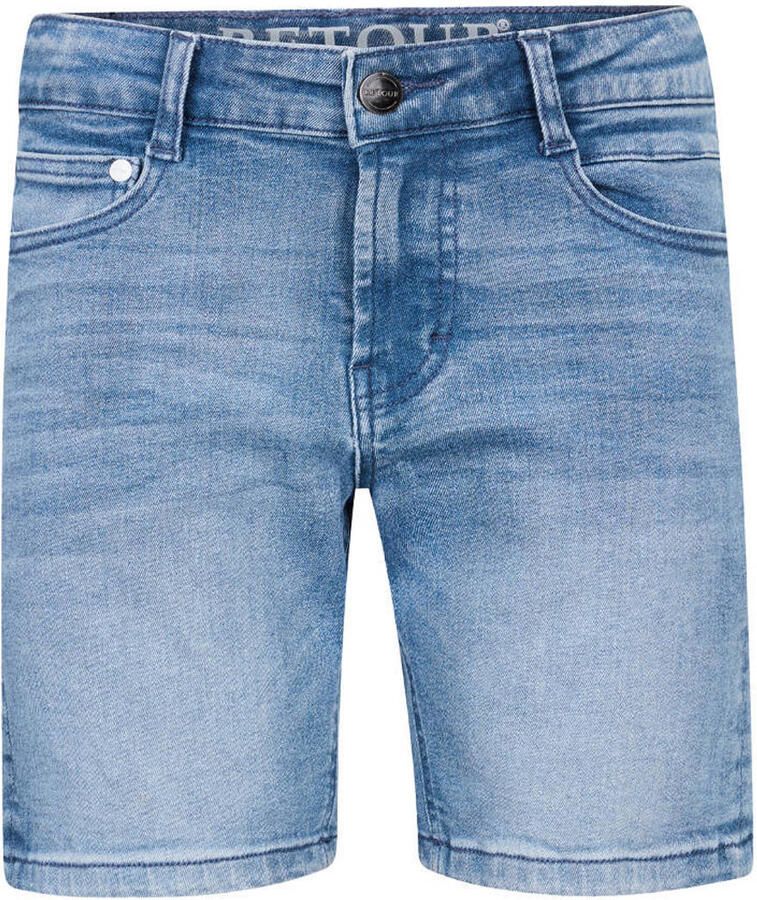 Retour Jeans straight regular waist short light blue denim