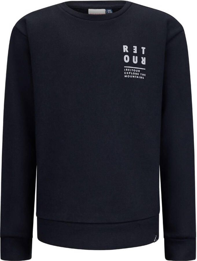 Retour Jeans sweater Borya met printopdruk zwart Printopdruk 134 140