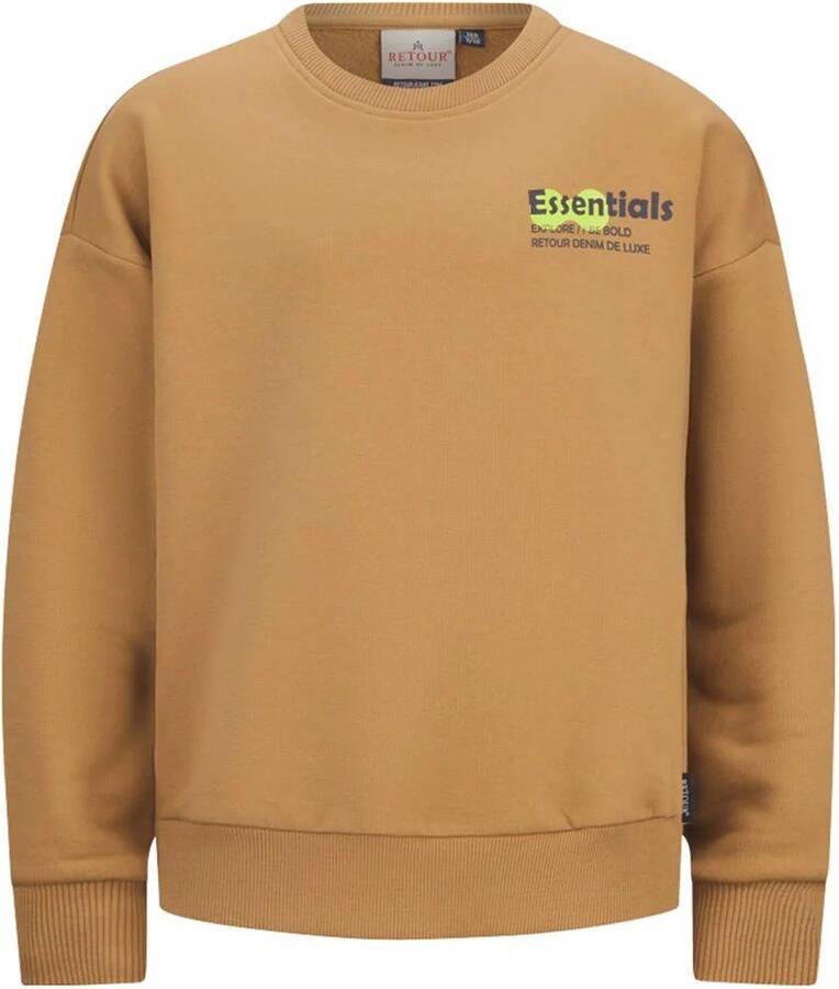 Retour Jeans sweater Hidde met backprint geelbruin Backprint 158 164 - Foto 2