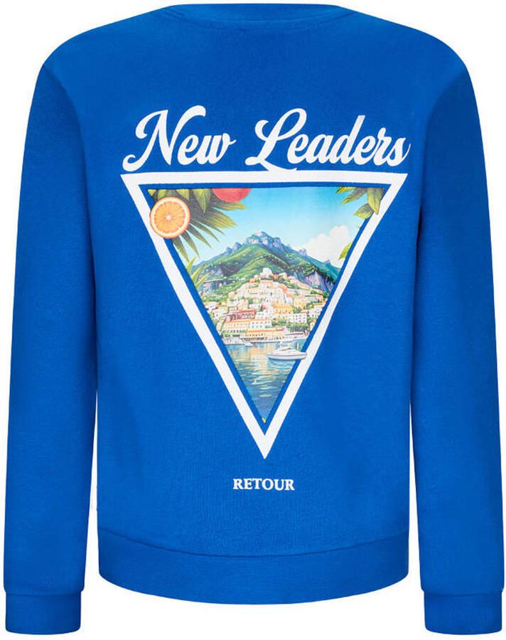 Retour Jeans sweater met backprint blauw