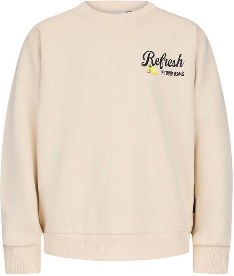 Retour Jeans sweater met backprint crème