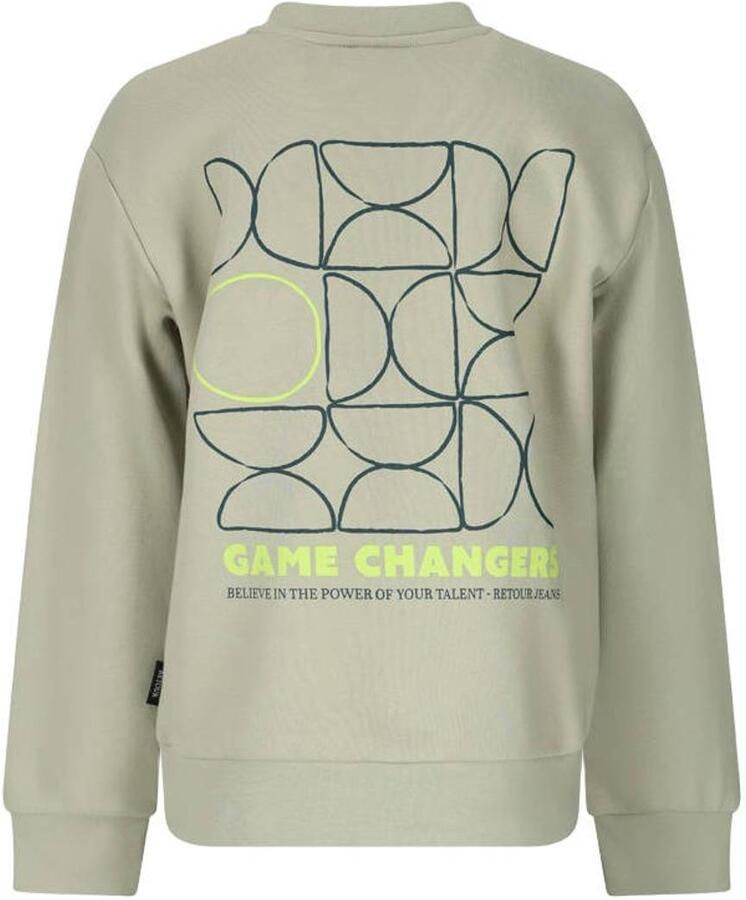 Retour Jeans sweater met backprint lichtgroen - Foto 3