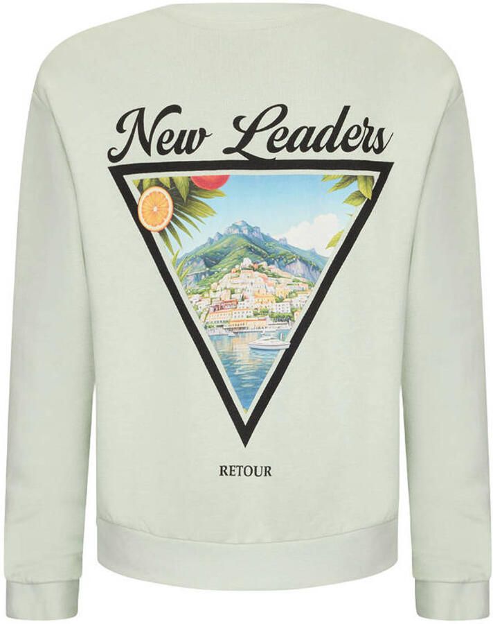 Retour Jeans sweater met backprint mintgroen - Foto 2