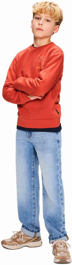 Retour Jeans sweater met backprint oranjerood Backprint
