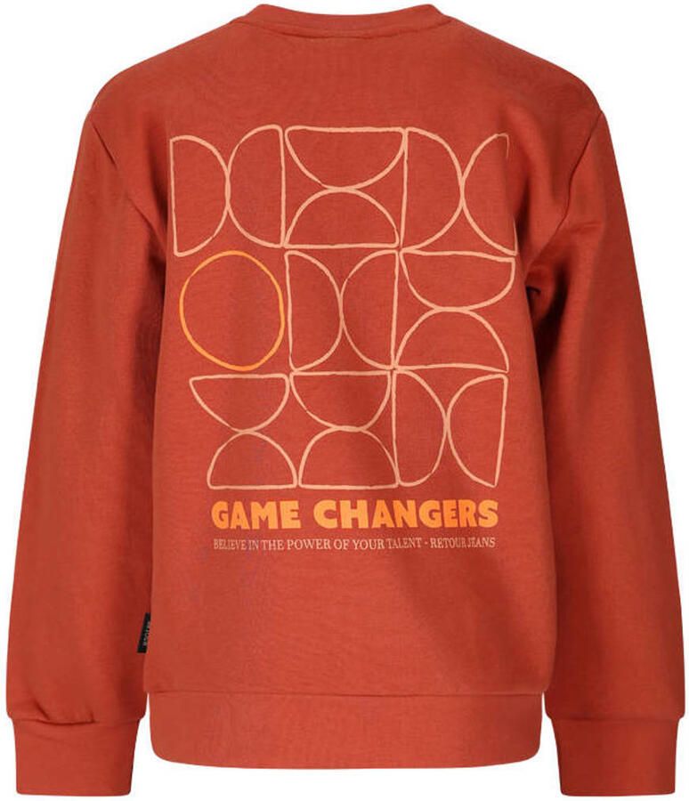 Retour Jeans sweater met backprint oranjerood Backprint - Foto 2