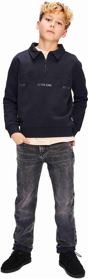 Retour Jeans sweater met borduursels en print grijs - Foto 3