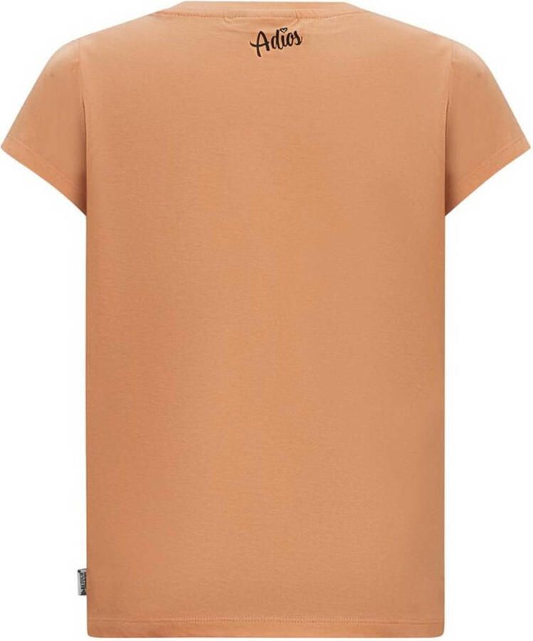 Retour Jeans T-shirt Bondy met printopdruk zachtoranje Meisjes Katoen Ronde hals 122 128