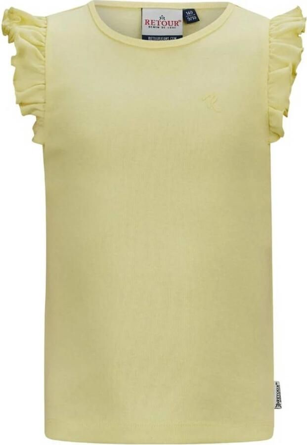 Retour Jeans T-shirt Lorient lichtgeel Meisjes Katoen Ronde hals Effen 170 176