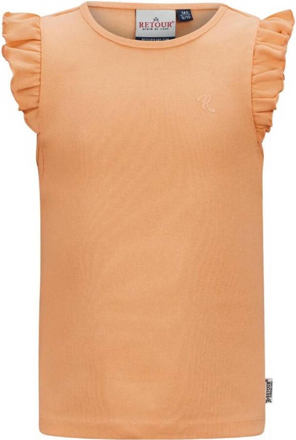 Retour Jeans T-shirt Lorient oranje Meisjes Katoen Ronde hals Effen 170 176
