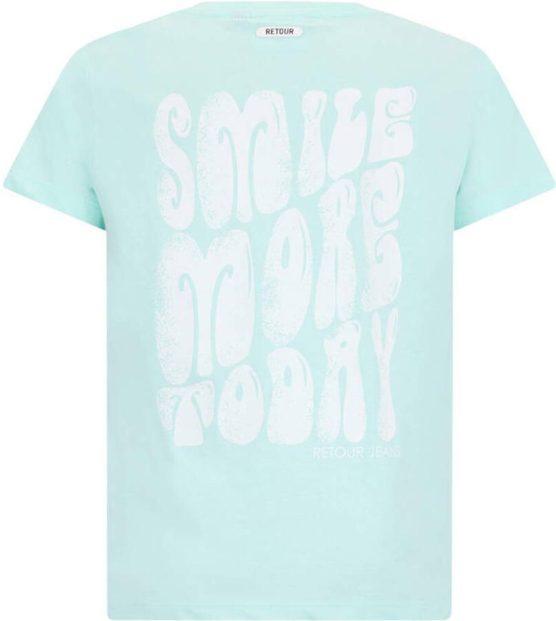 Retour Jeans T-shirt met backprint blauw