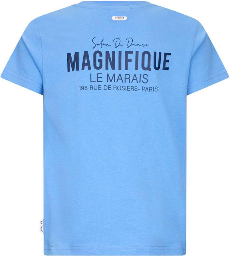 Retour Jeans T-shirt met backprint lichtblauw