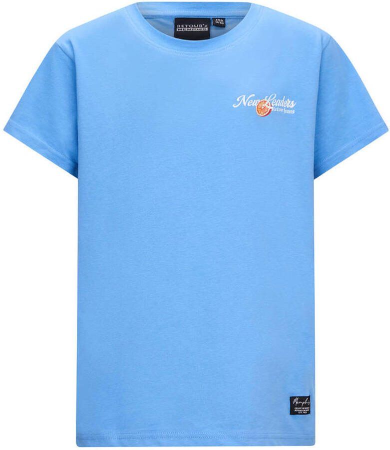 Retour Jeans T-shirt met backprint lichtblauw