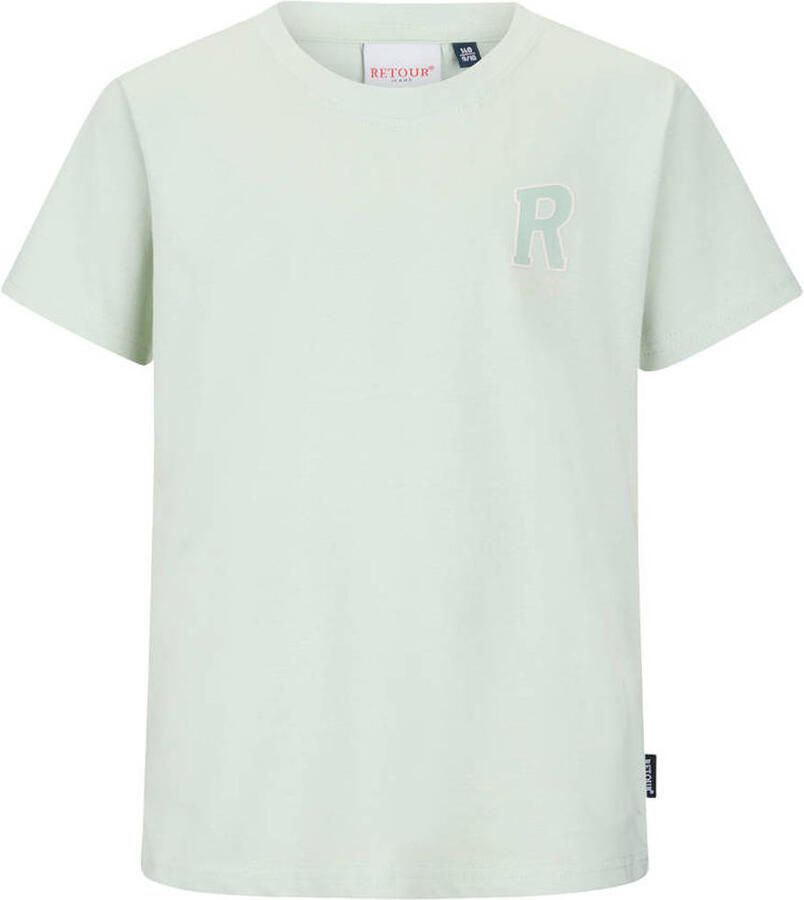 Retour Jeans T-shirt met backprint mintgroen