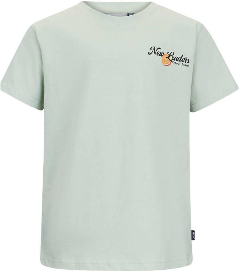 Retour Jeans T-shirt met backprint mintgroen