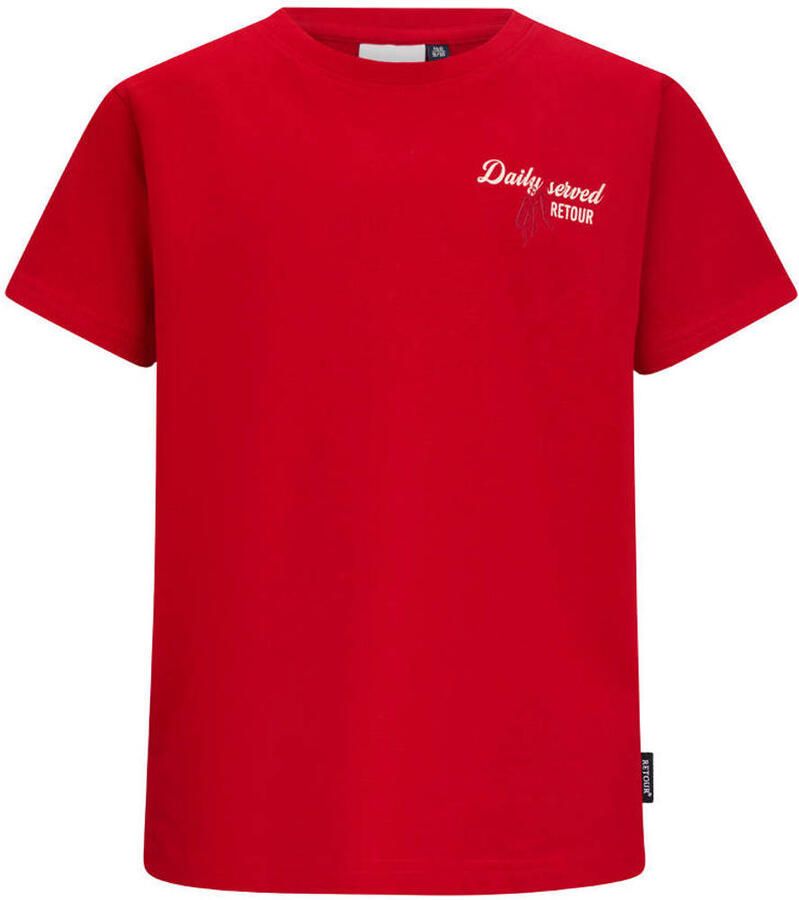 Retour Jeans T-shirt met backprint rood