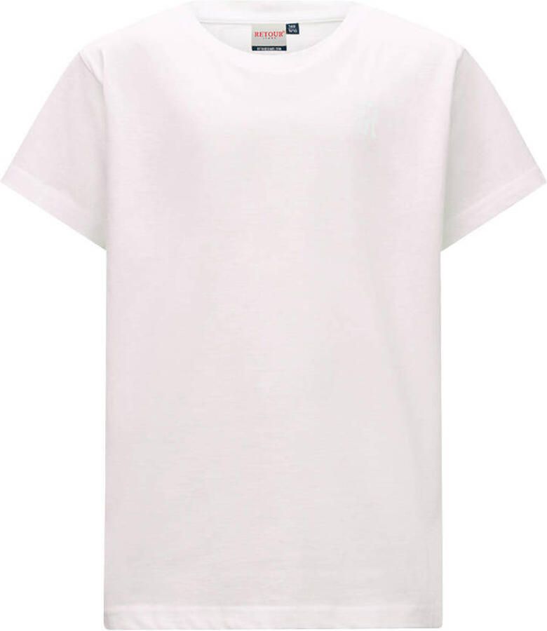 Retour Jeans T-shirt wit Jongens Katoen Ronde hals Effen