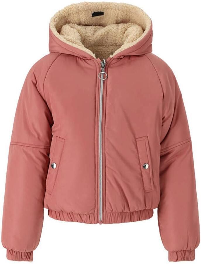 Retour Jeans teddy reversible jas roze beige Meisjes Polyester Capuchon - Foto 3