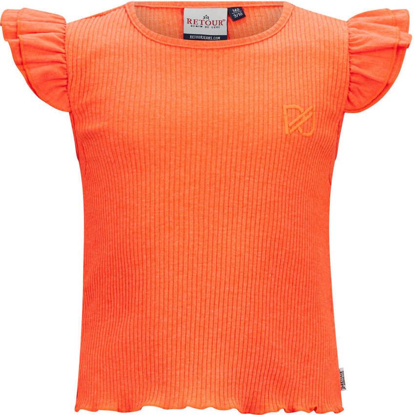 Retour Jeans top Royce koraalrood Meisjes Katoen Ronde hals Effen 170 176