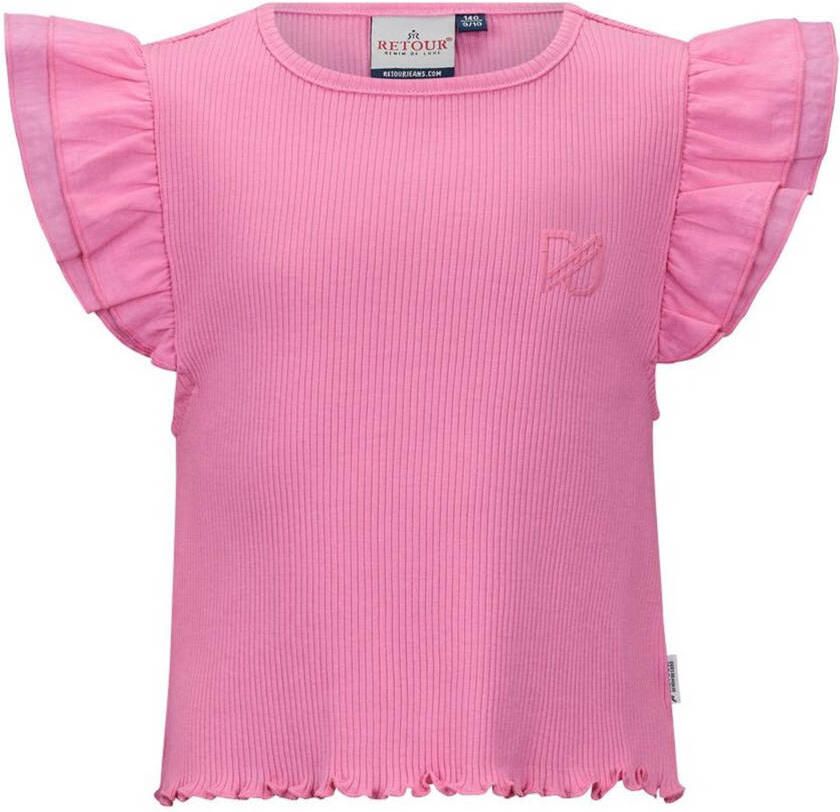 Retour Jeans top Royce zoetroze Meisjes Katoen Ronde hals Effen 158 164