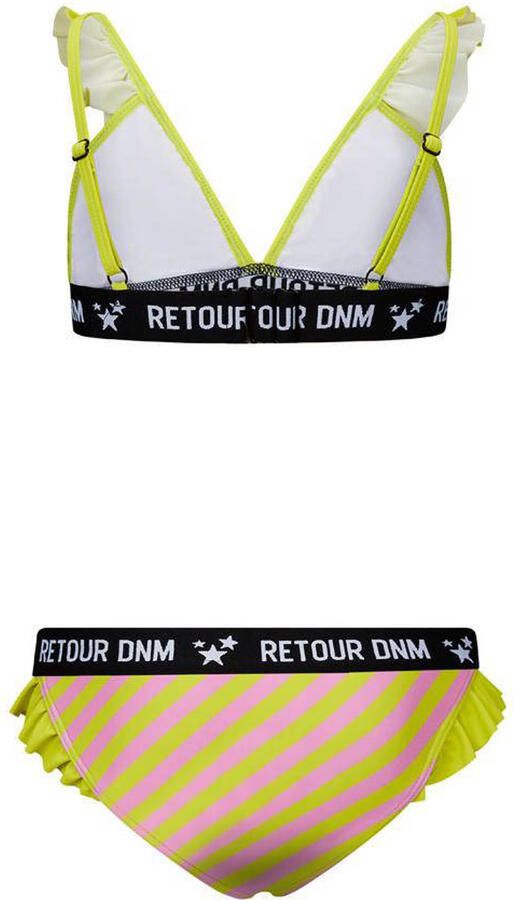 Retour Jeans triangel bikini Reanna met ruches limegroen roze Meisjes Polyamide 158 164