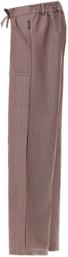 Retour Jeans wide leg pantalon met krijtstreep bruin - Foto 2