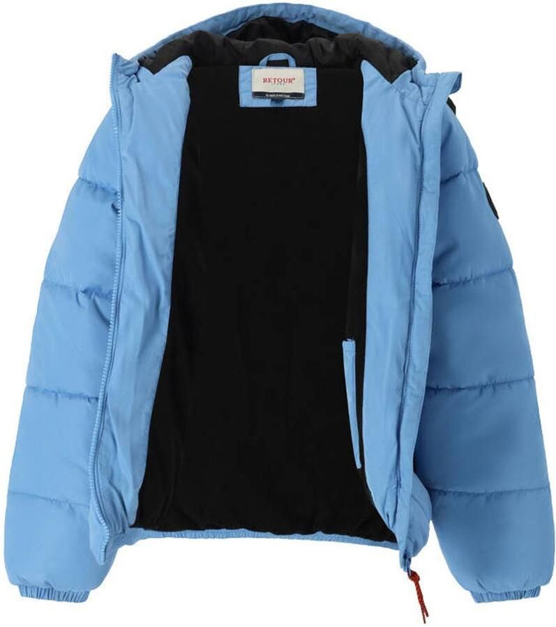 Retour Jeans winterjas lichtblauw Meisjes Polyester Capuchon Effen