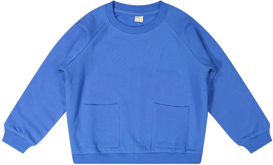 Riffle Amsterdam boxy sweater blauw Effen