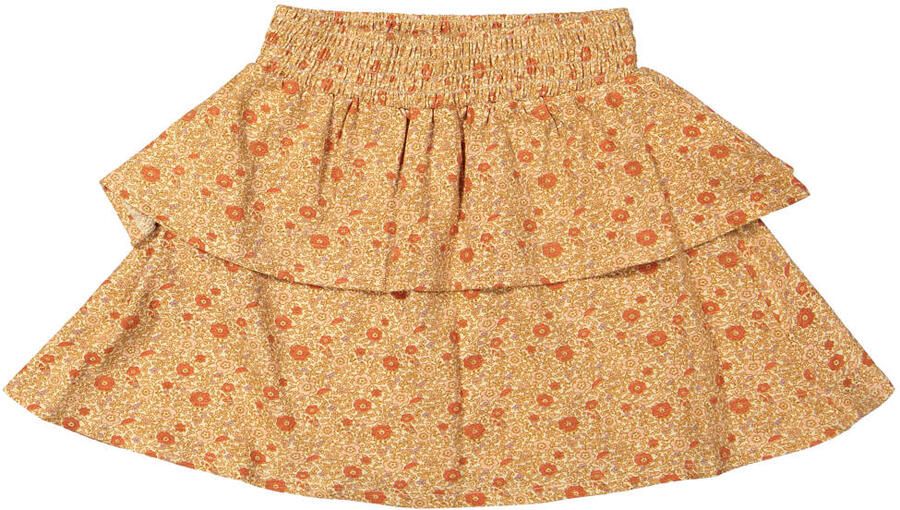 Riffle Amsterdam gebloemde korte rok beige