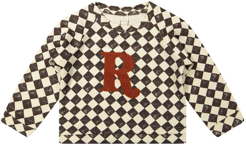 Riffle Amsterdam geruite sweater zwart offwhite Ruit