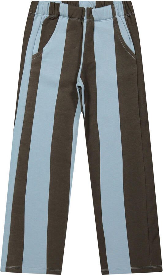 Riffle Amsterdam gestreepte sweatpants donkerbruin lichtblauw