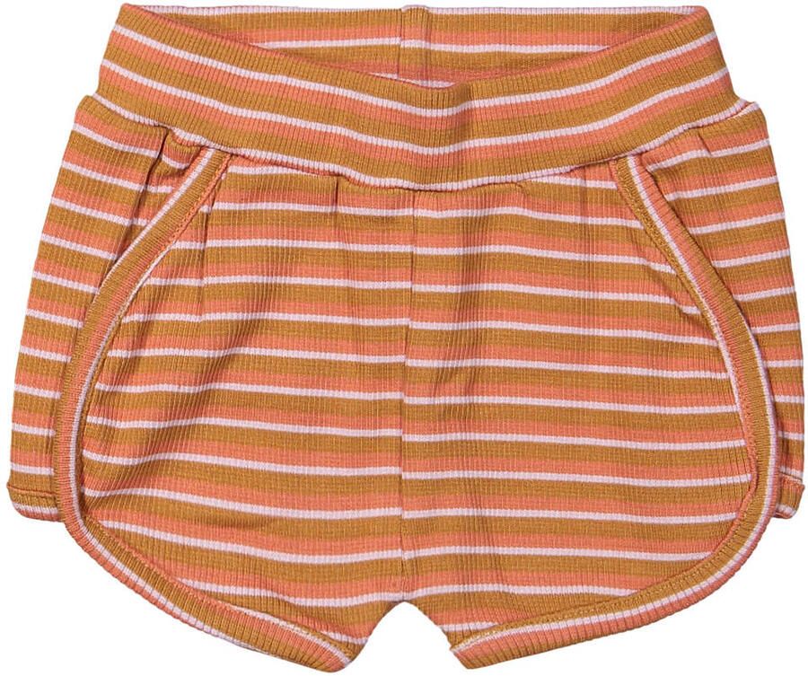 Riffle Amsterdam regular waist gestreepte casual short oranje