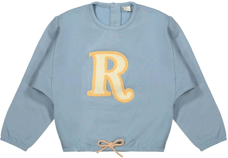 Riffle Amsterdam sweater met print lichtblauw Printopdruk