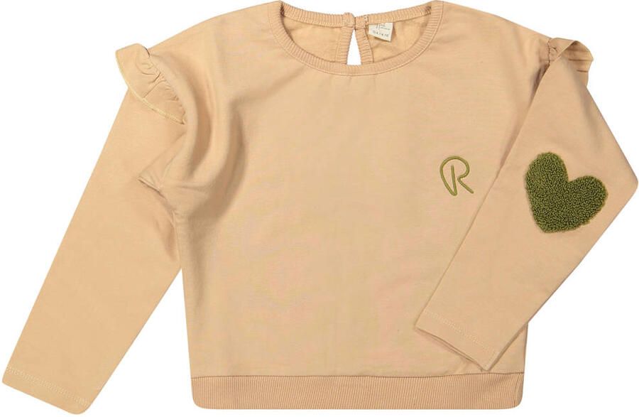 Riffle Amsterdam sweater met ruches roze Effen