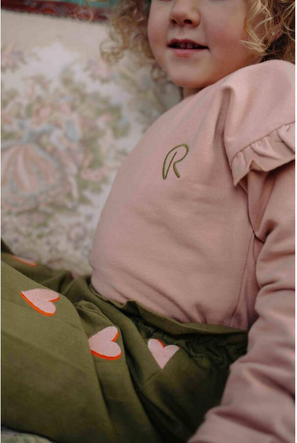 Riffle Amsterdam sweater met ruches roze Effen - Foto 2