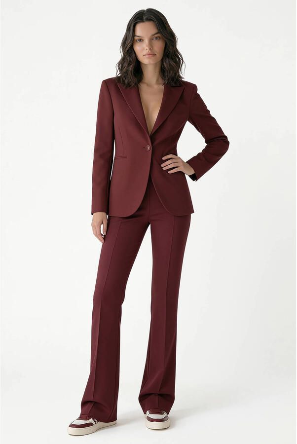Rinascimento flared broek donkerrood