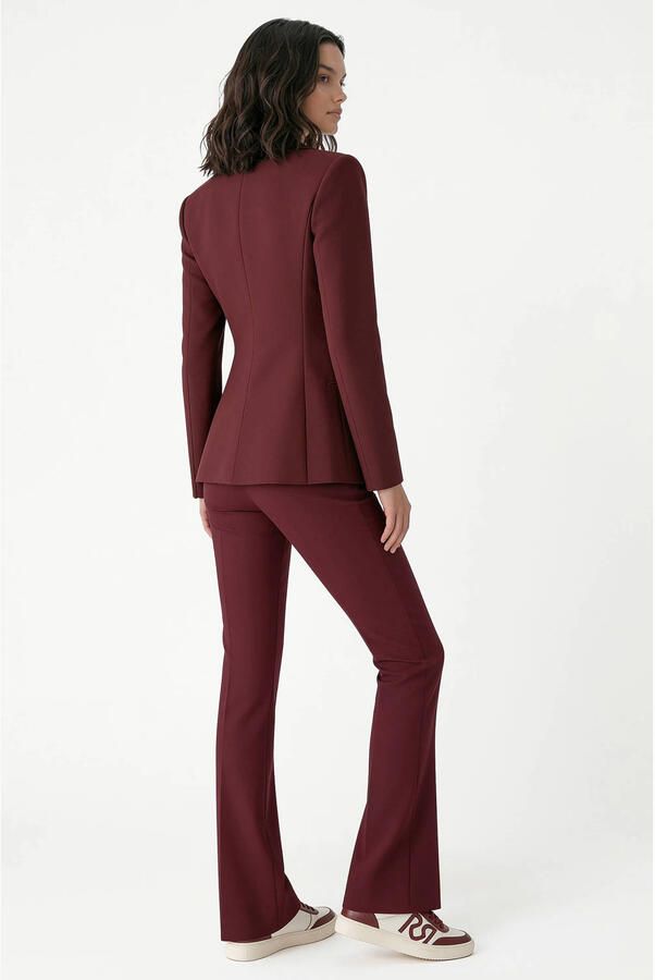 Rinascimento flared broek donkerrood - Foto 2