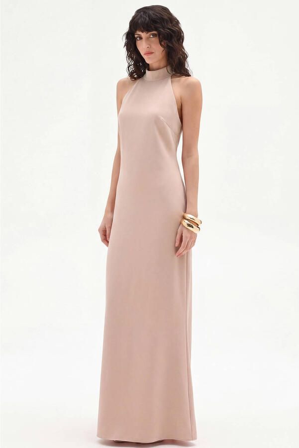 Rinascimento maxi jurk beige
