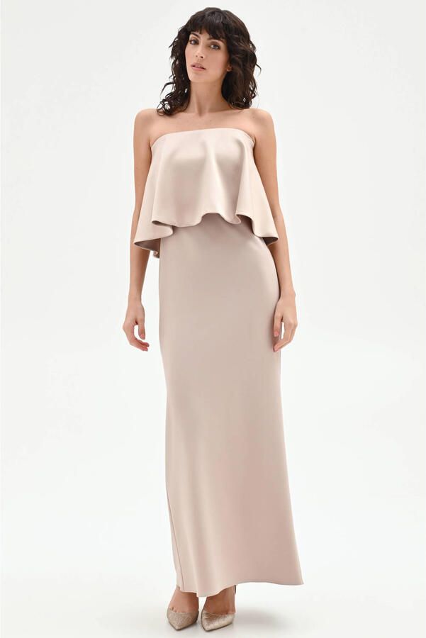 Rinascimento maxi jurk beige