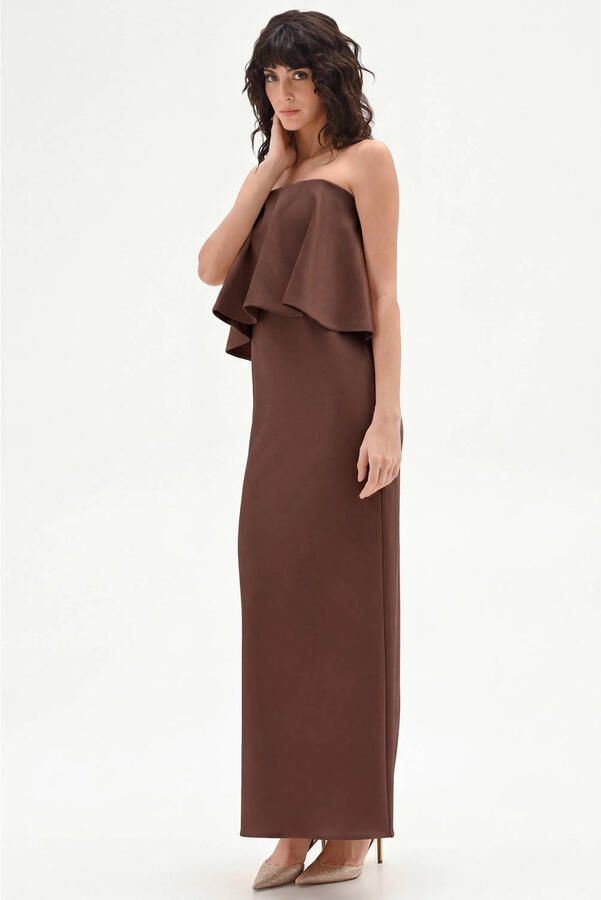Rinascimento maxi jurk bruin