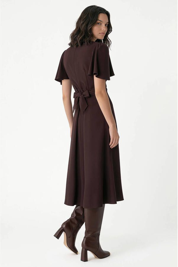 Rinascimento midi jurk bruin - Foto 2