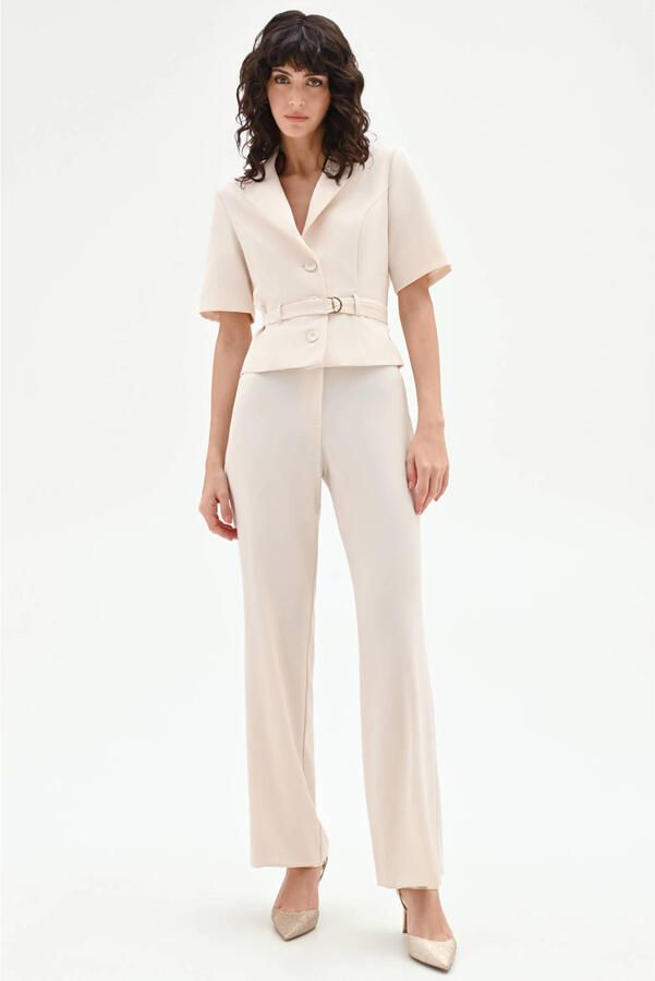 Rinascimento regular high waist broek ecru