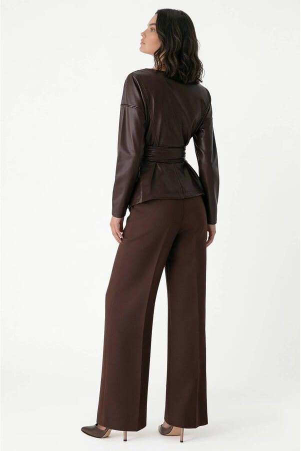 Rinascimento wide leg broek bruin - Foto 2