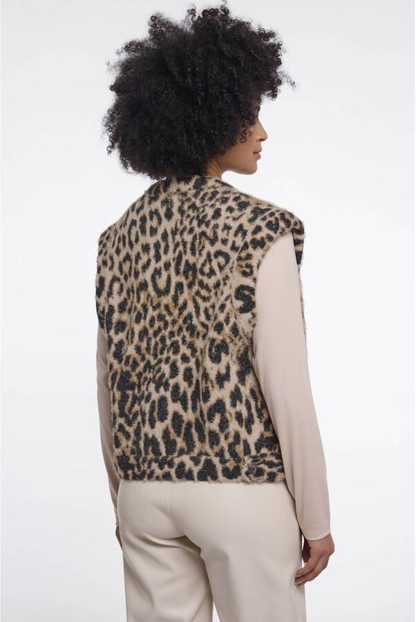 Rino & Pelle bodywarmer met panterprint bruin - Foto 3