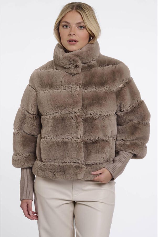 Rino & Pelle faux fur jas bruin